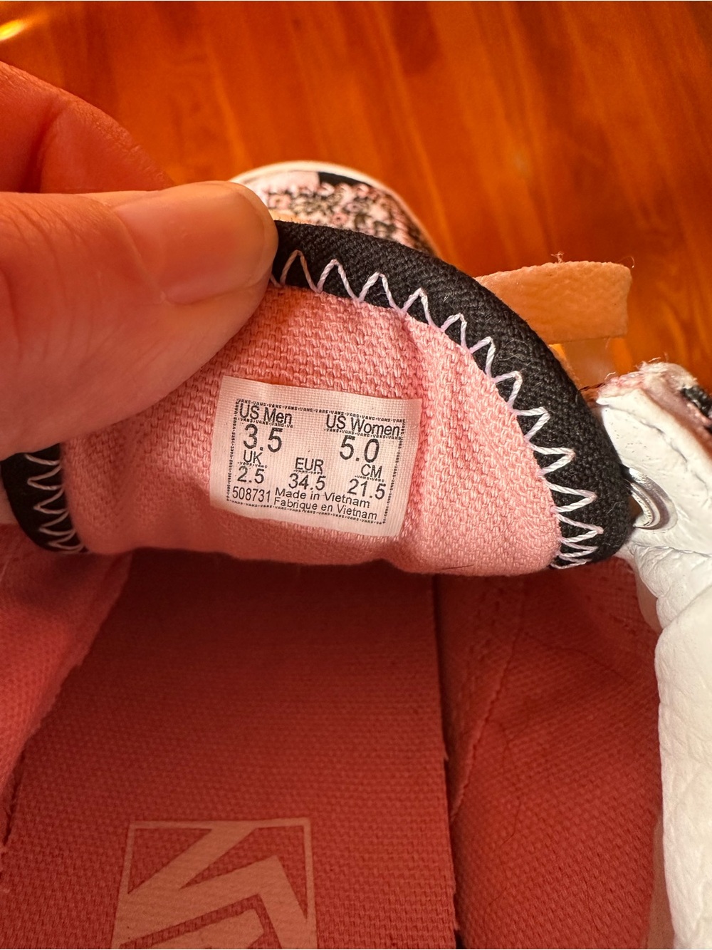 Vans Floral Patchwork Sneakers in Pink and Black - Picture 3 of 3